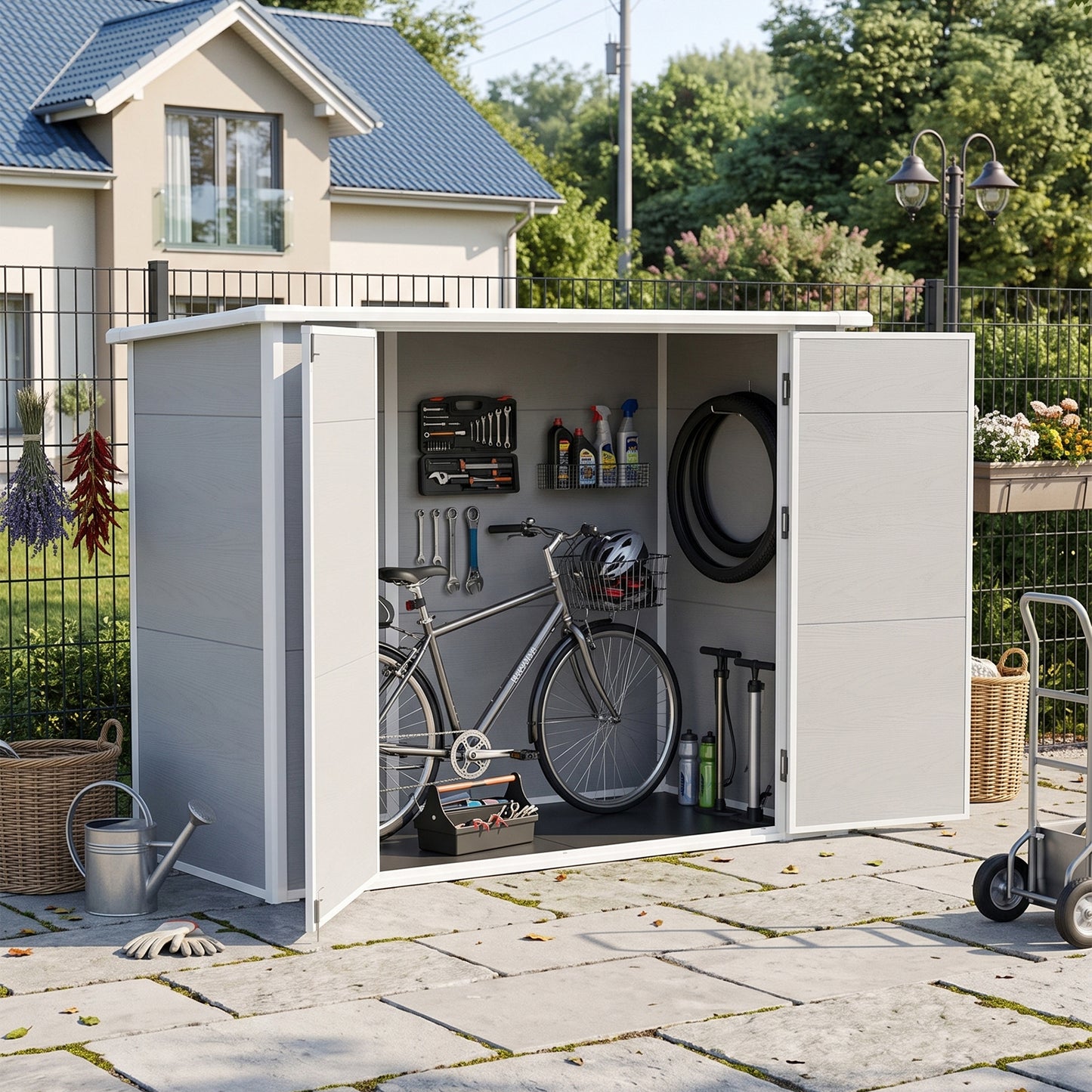 7X4 FT Outdoor Bicycle Storage Shed