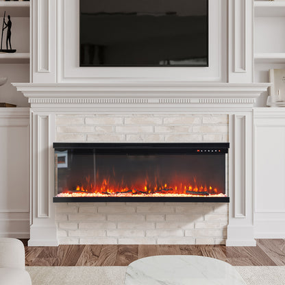 Recessed and Freestanding Electric Fireplace with Remote Control