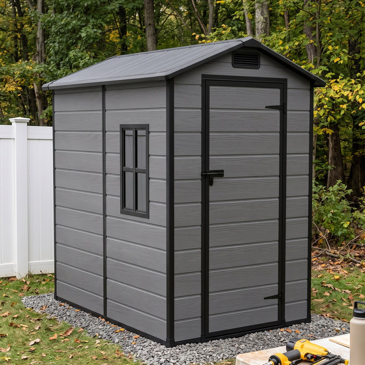 4x6 FT Outdoor Garden Plastic Storage Shed