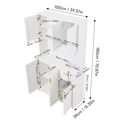 Tall Sideboard Storage Cabinet with LED Lights