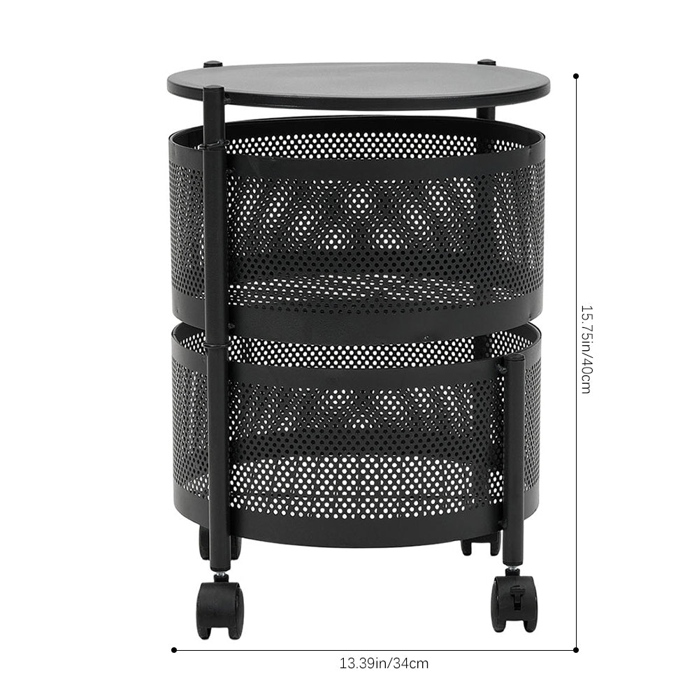 2–5 Tier Kitchen Storage Organiser with Rotating Baskets and Castors