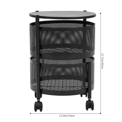 2–5 Tier Kitchen Storage Organiser with Rotating Baskets and Castors