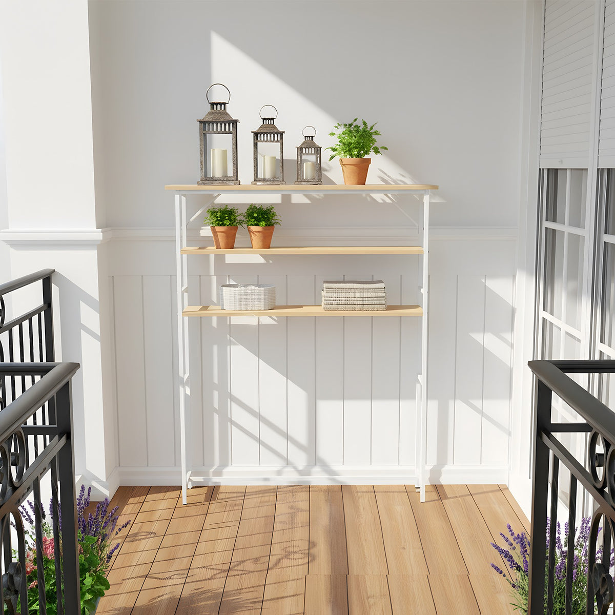 3-Tier Wood-Grain Narrow Console Table