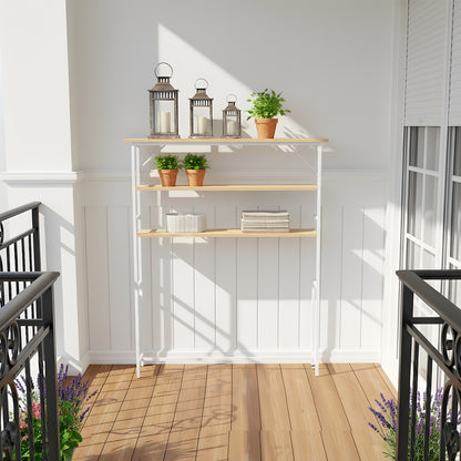 3-Tier Wood-Grain Narrow Console Table