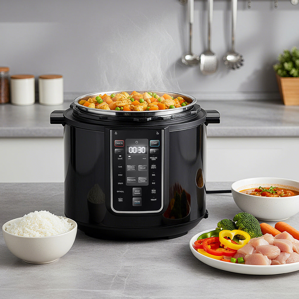 1200W Multifunctional Household Pressure Cooker 7.6L Stainless Steel Inner Pot