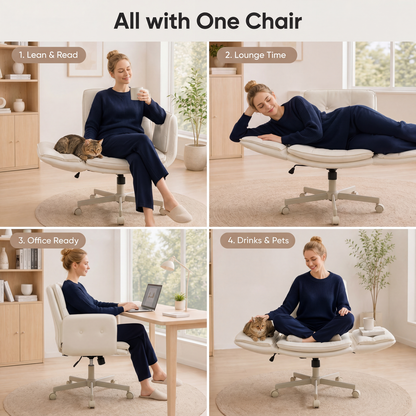 Height-Adjustable Swivel Office Chair with Castors