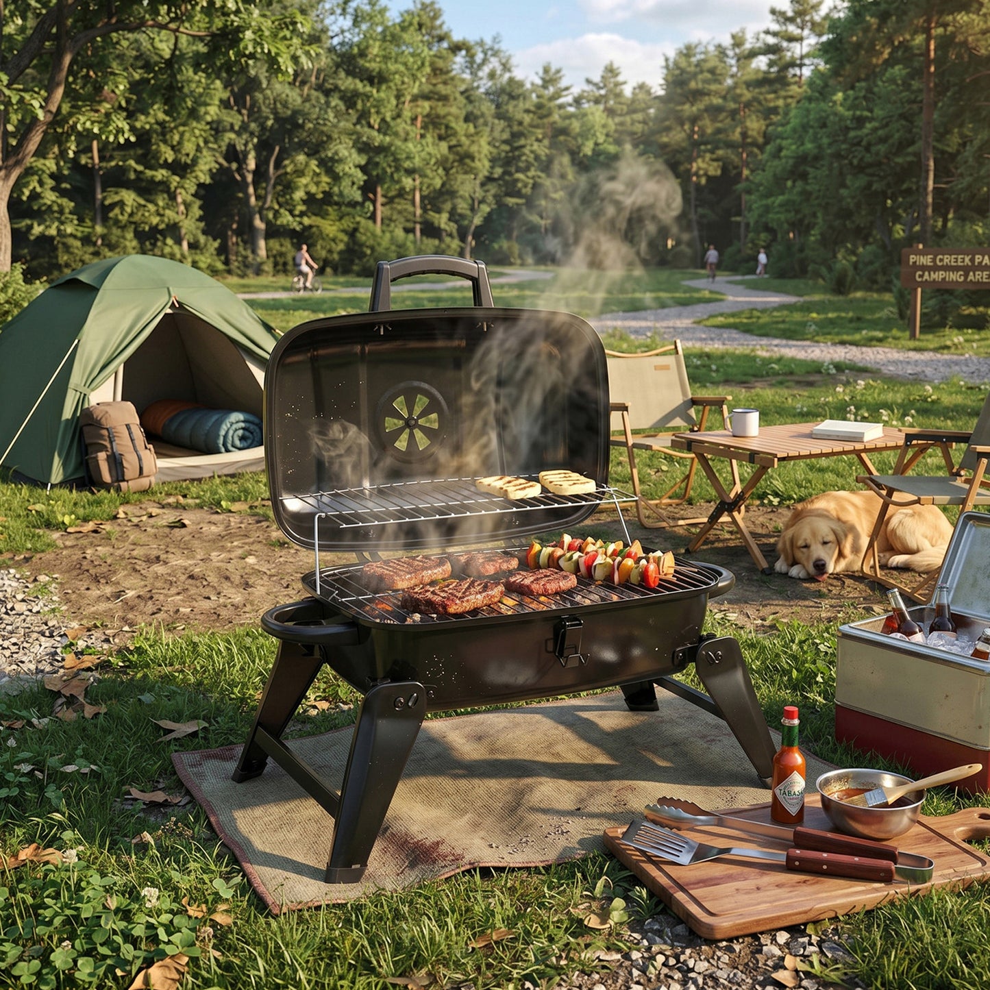 Portable Charcoal Grill BBQ for Outdoor Patio