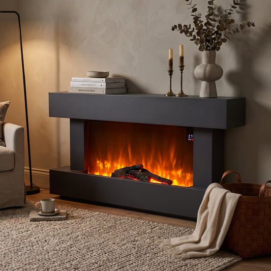 52 Inch Wall Mounted Electric Fire with Remote Control