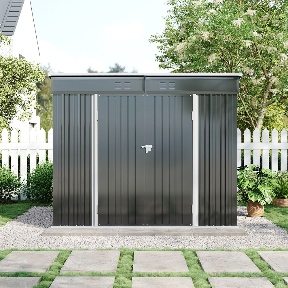 6x8FT Metal Garden Shed with Foundation