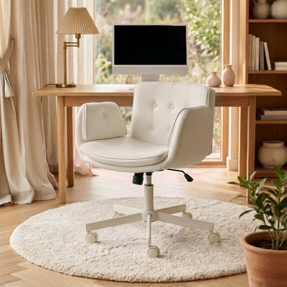 Height-Adjustable Swivel Office Chair with Castors