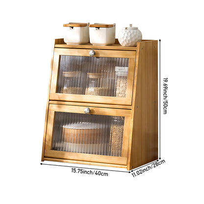 Bamboo Bread Storage Cabinet for Kitchen Counter