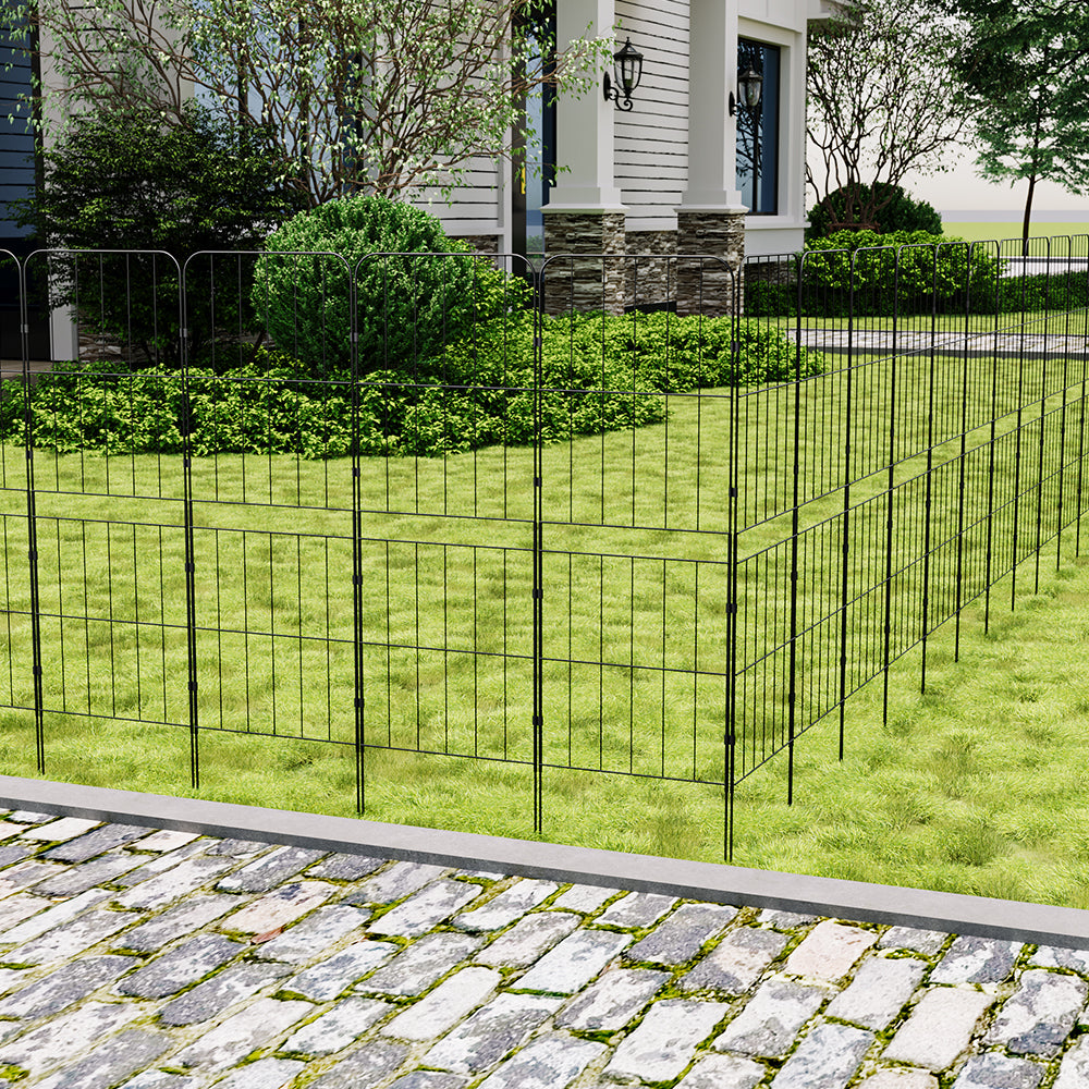 10 Panels 31x96cm Metal Garden Edging Fence Yard Borders Decor
