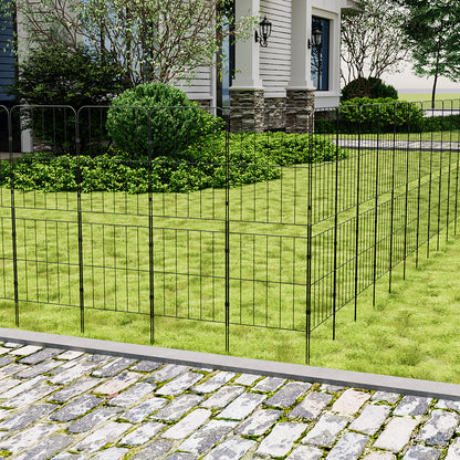 10 Panels 31x96cm Metal Garden Edging Fence Yard Borders Decor