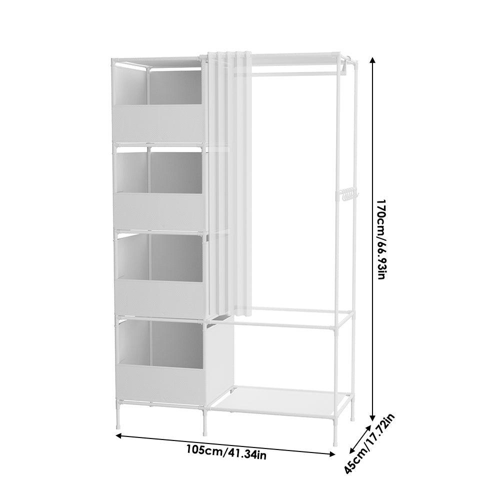 Portable Metal Closet Bedroom Cabinet