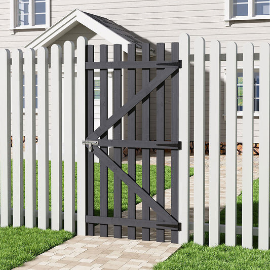 90x180cm Garden Wood Fence Gate with Latch