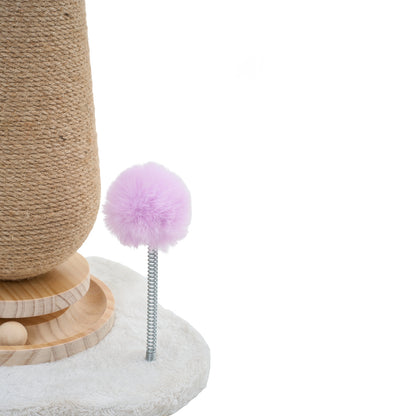 Brown Mushroom Cat Scratching Post with Turntable Toy