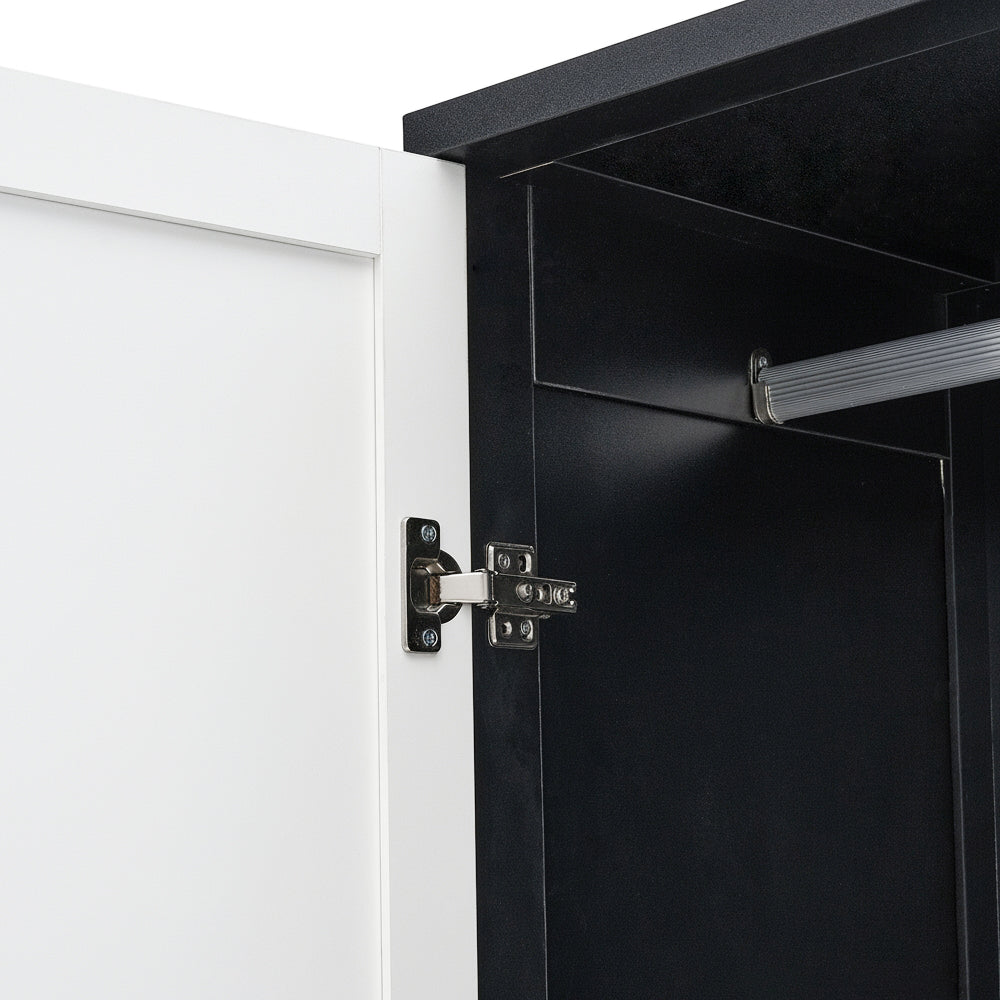 2-Door Wardrobe with 3 Drawers & Hanging Rail