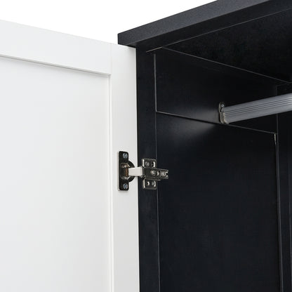 2-Door Wardrobe with 3 Drawers & Hanging Rail
