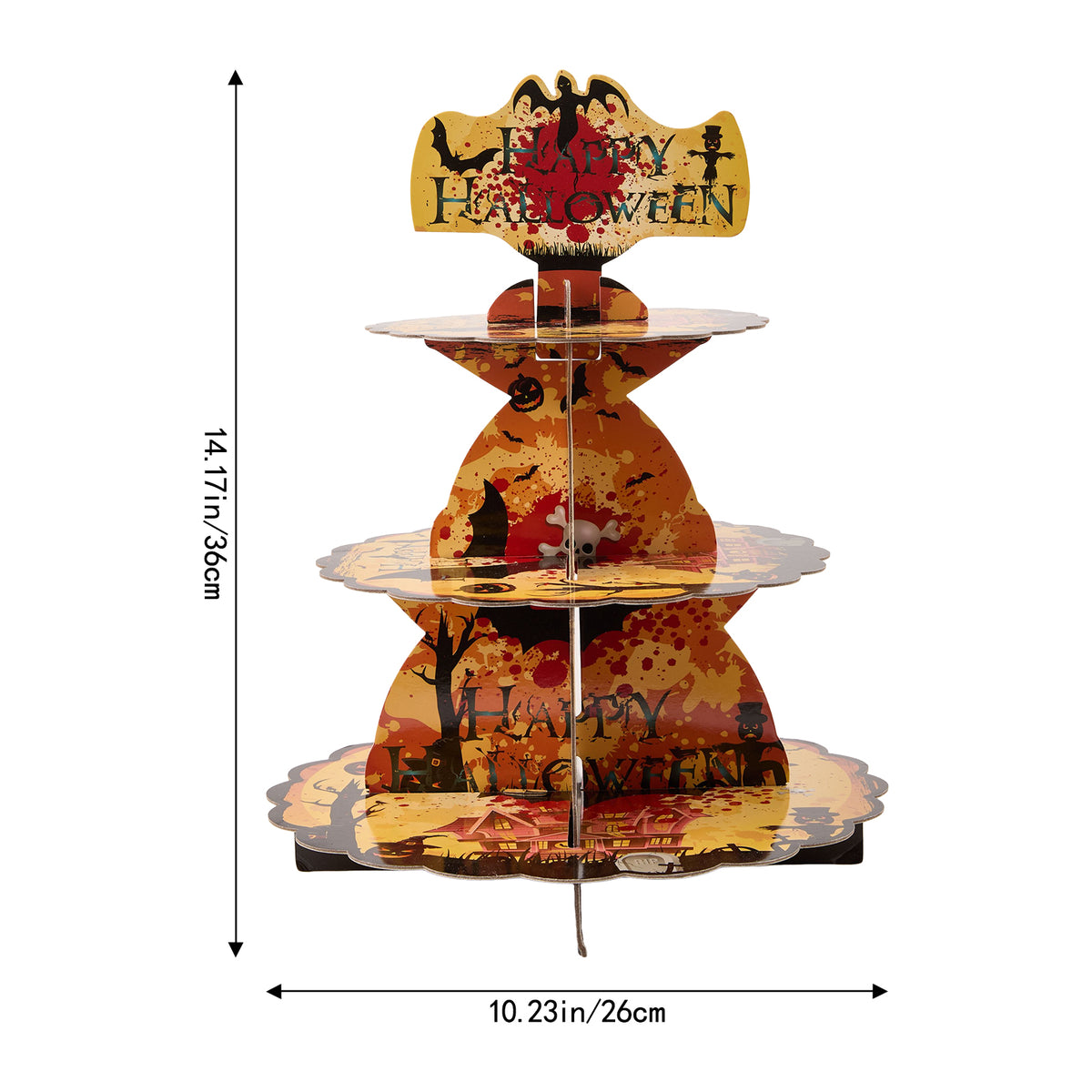 3-Tier Halloween Cardboard Cupcake Display Stand