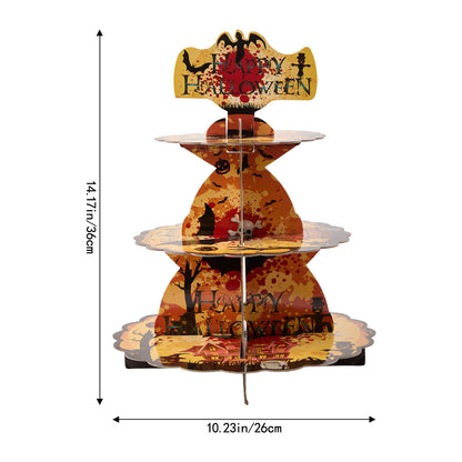 3-Tier Halloween Cardboard Cupcake Display Stand