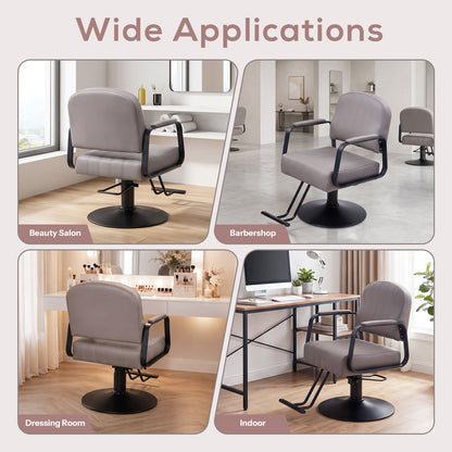 Height-Adjustable Swivel Salon Barber Chair