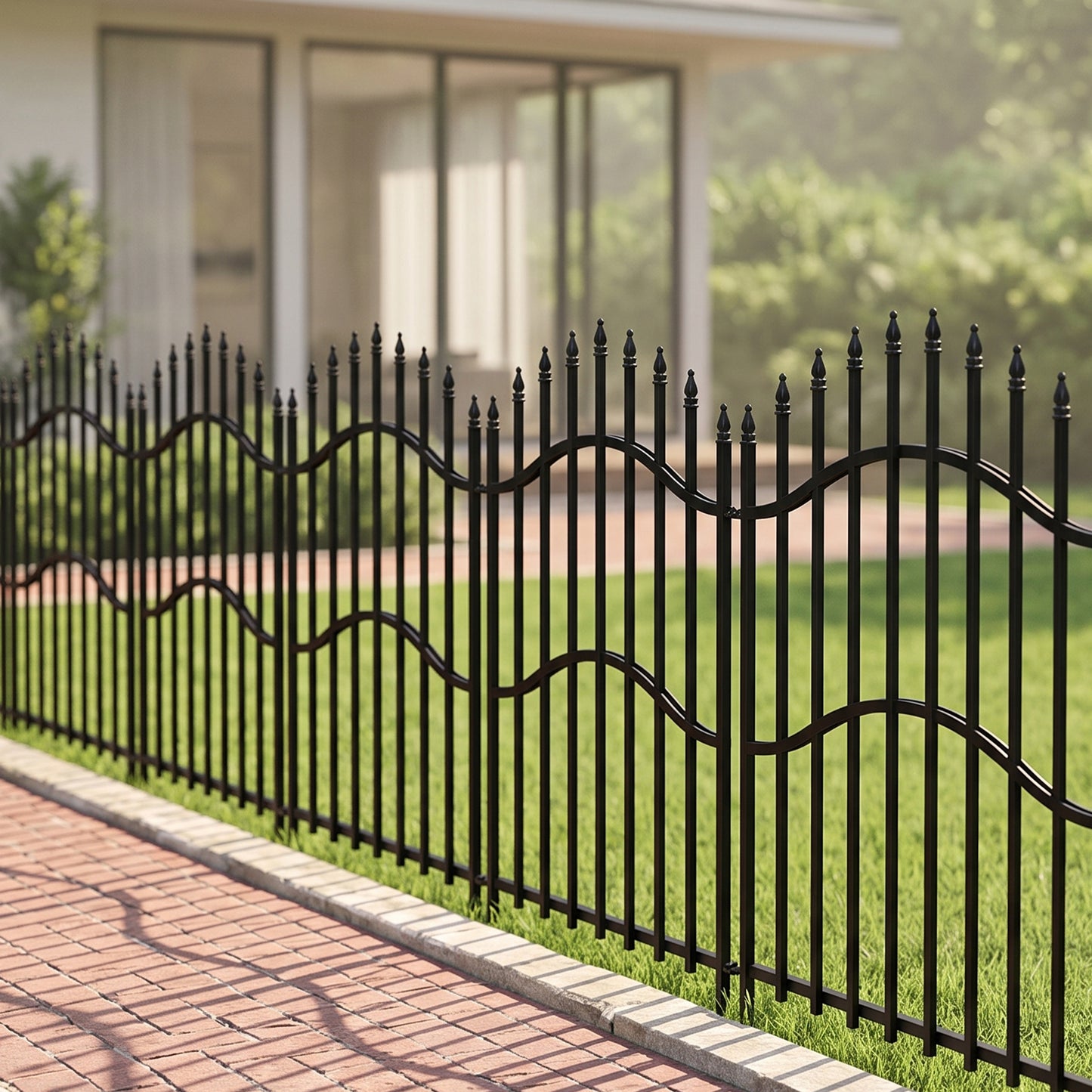 5-Pack Decorative Metal Garden Fence Panels