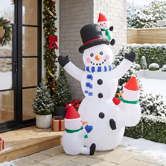 2.1m Christmas Inflatable Snowman Family with LED Lights