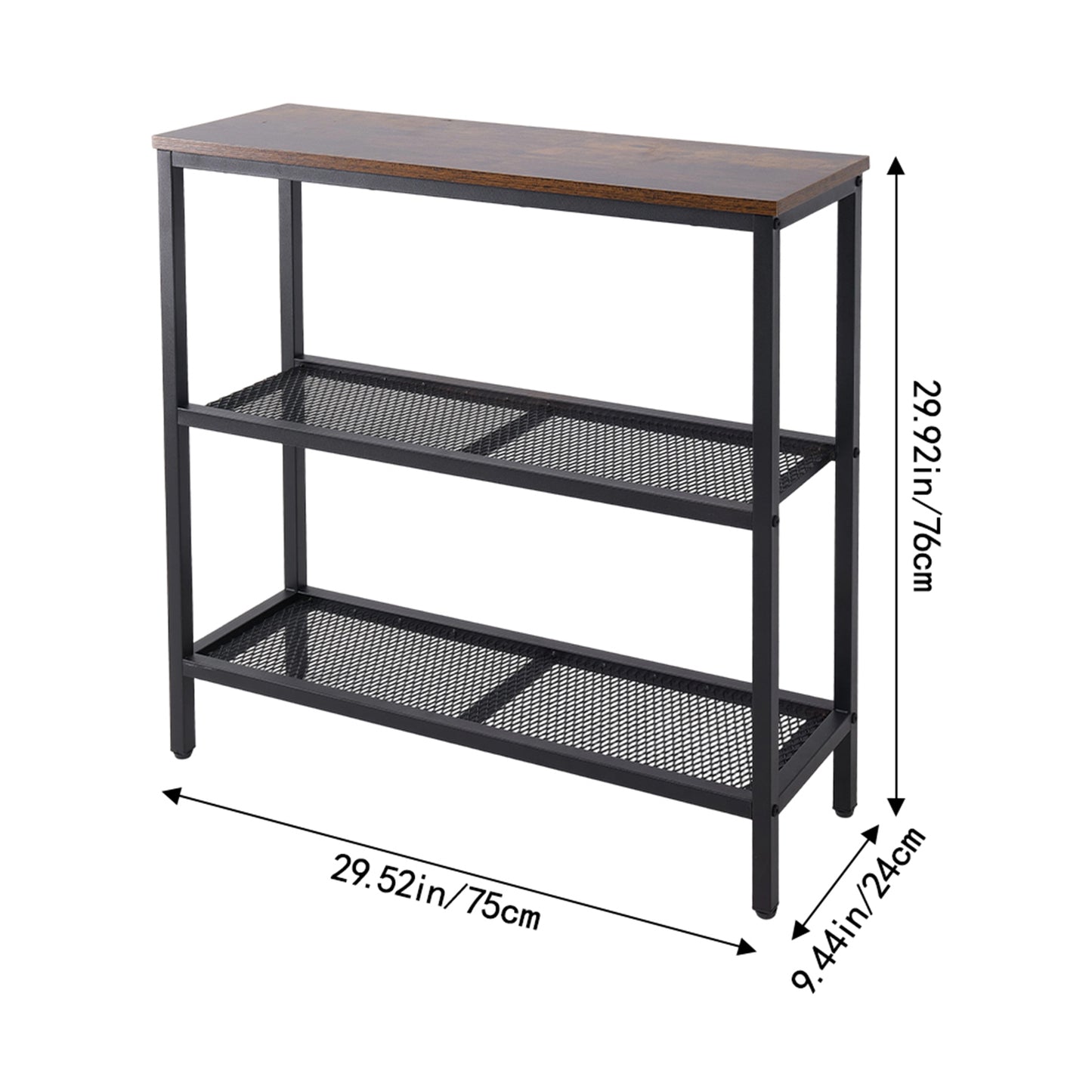 3-Tier Industrial Console Table