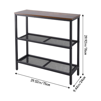 3-Tier Industrial Console Table