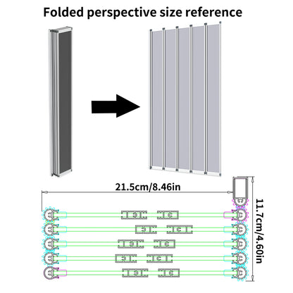 Bath Shower Screen with 5 Folding Panels