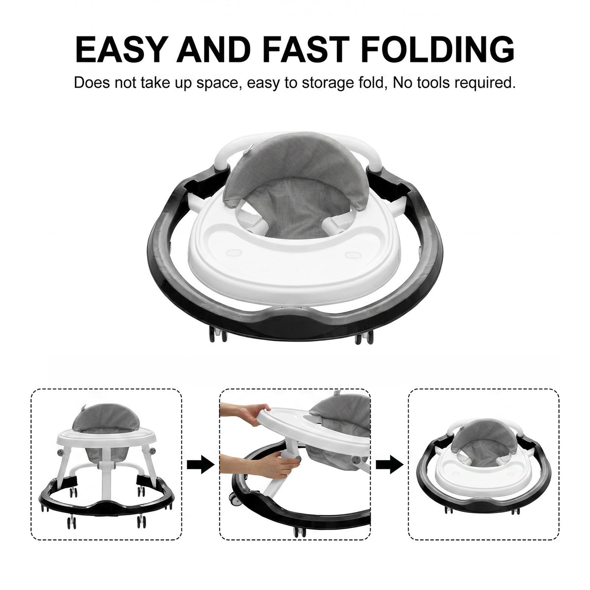 Foldable & Adjustable Baby Walker