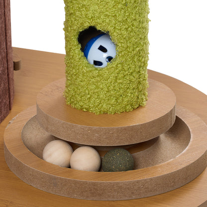 Cat Tree with Scratching Posts and Toy