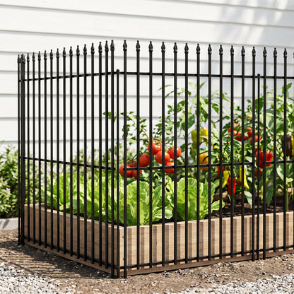 5-Pack Decorative Metal Garden Fence Panels