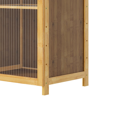 4-Tier Narrow Bookcase Storage Cabinet with Acrylic Door
