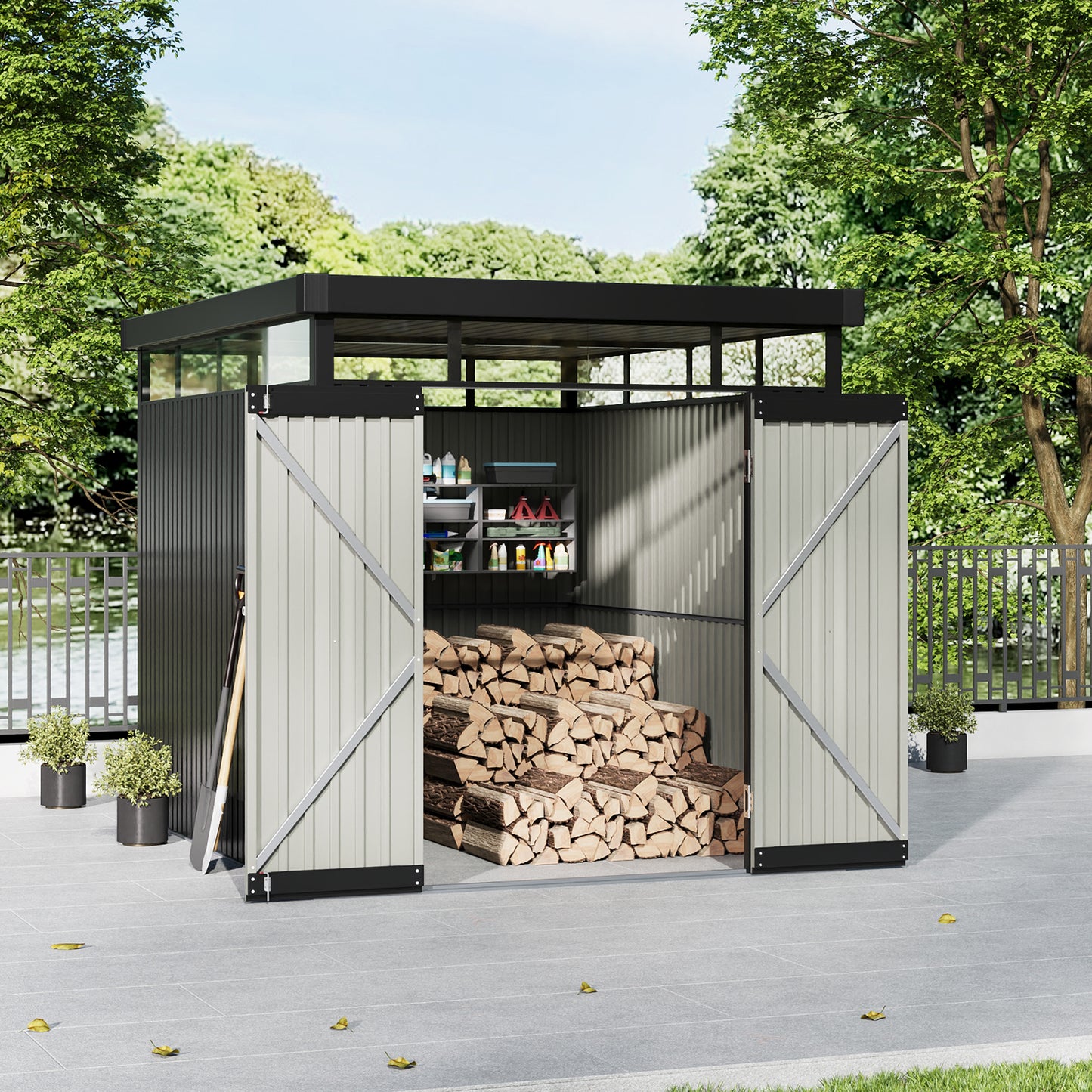 2 X 2.6 X 2M Metal Garden Tool Shed