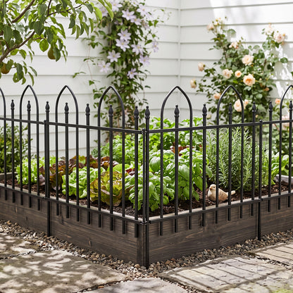 5-Pack Decorative Metal Garden Fence Panels
