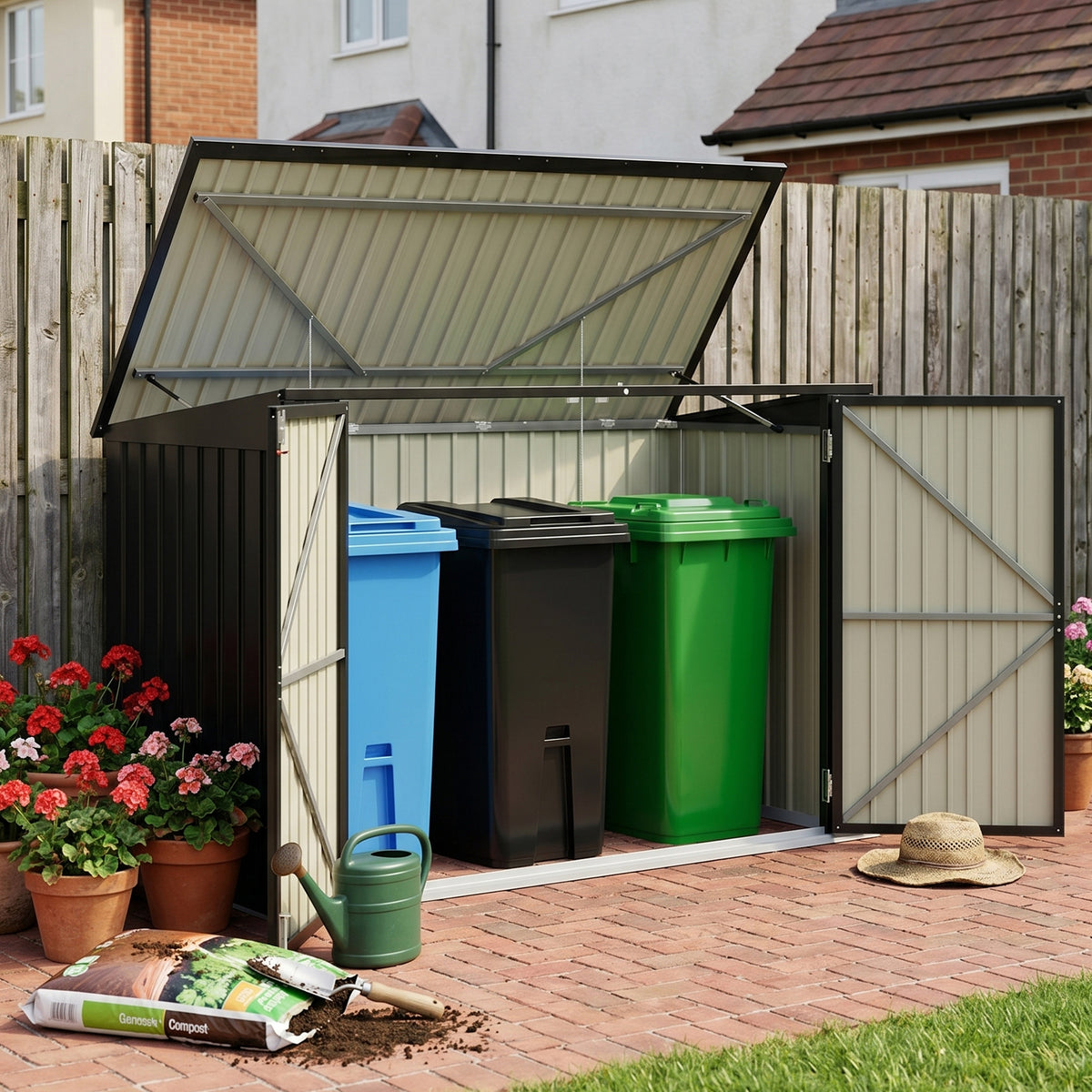 Outdoor Trash Bin Storage Shed