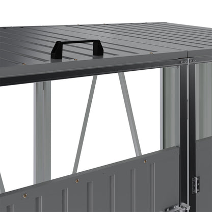 5x4 FT Metal Double Bin Storage Shed
