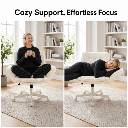 Height-Adjustable Swivel Office Chair with Castors
