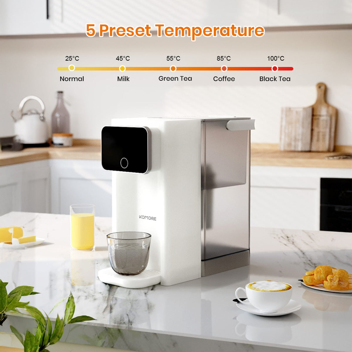 2000W Instant Hot Water Dispenser with Removable 3L Tank and Drip Tray