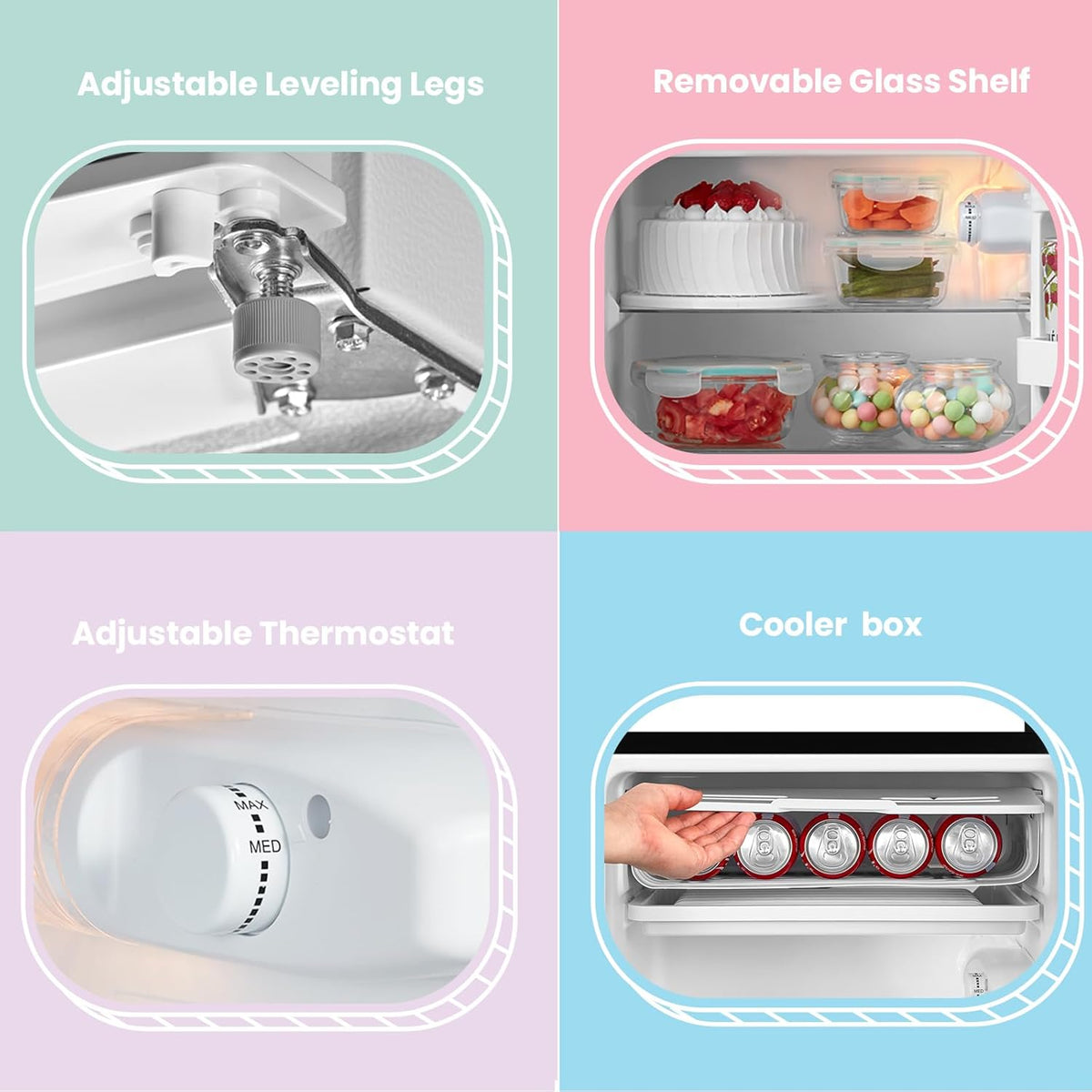 93L Under Counter Fridge Freestanding Refrigerator with Cooler Box