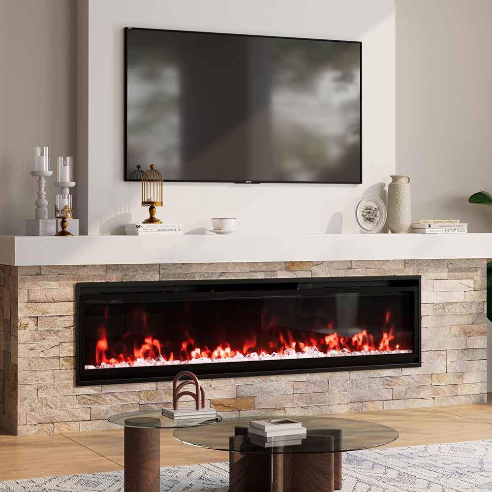 40/50/60-inch Wall Mounted Electric Fireplace with Remote Control