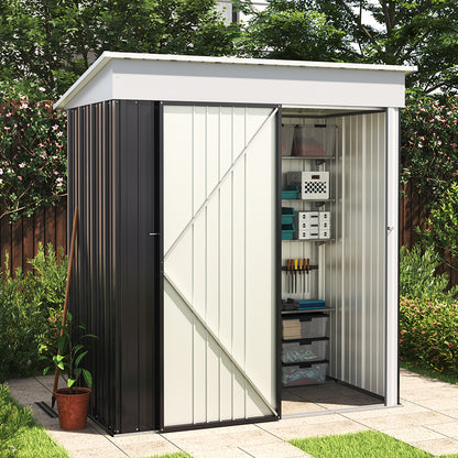 3X5FT Outdoor Metal Garden Storage Shed with Shelves
