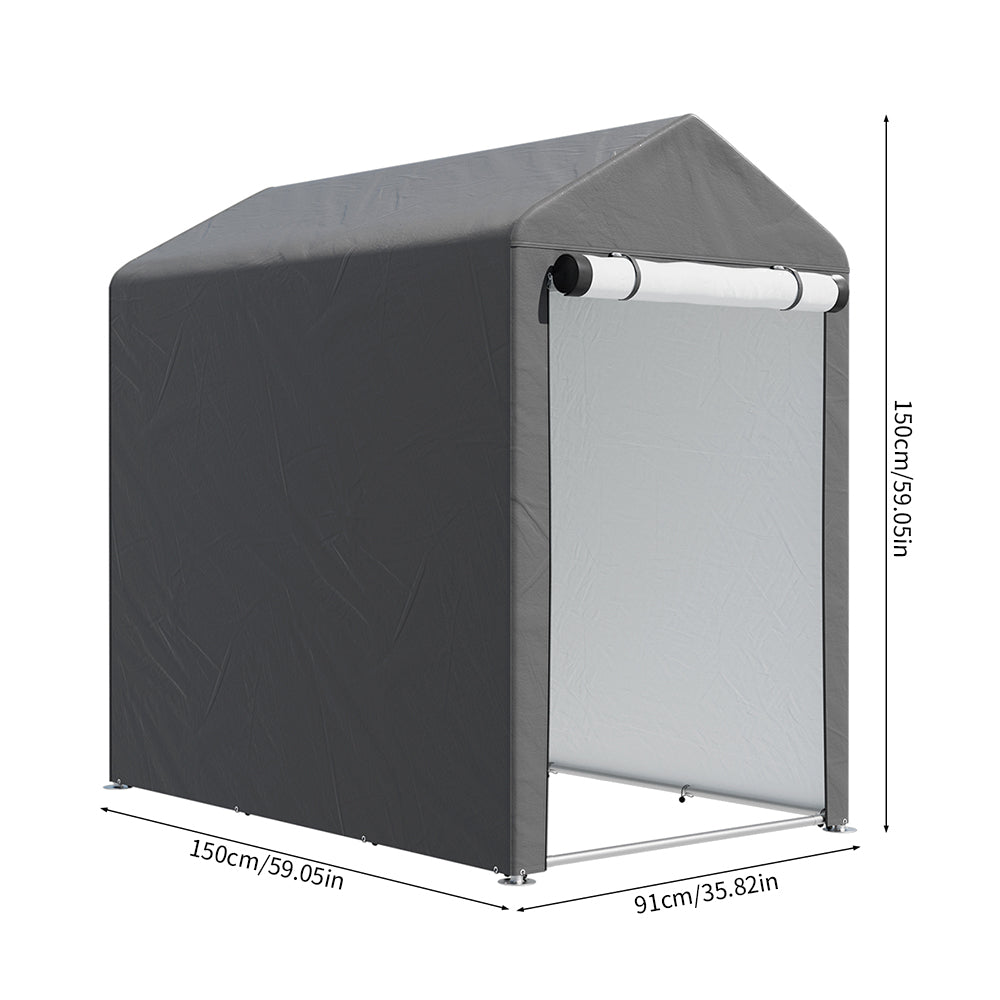 3 x 5 ft Portable Garden Storage Shelter with Roll-Up Door