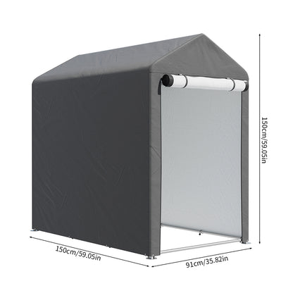 3 x 5 ft Portable Garden Storage Shelter with Roll-Up Door