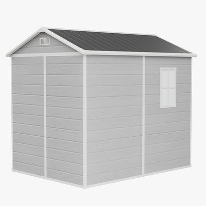 6 x 8 ft Plastic Garden Storage Shed with Apex Roof & Double Doors
