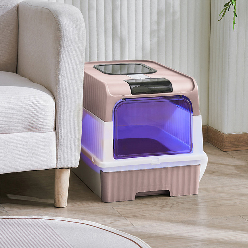Fully Enclosed Cat Litter Box with UV Sterilization