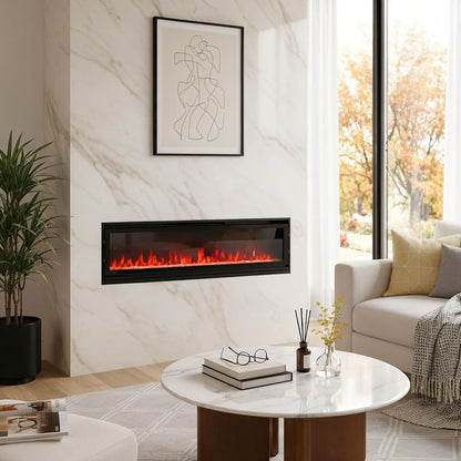 40/50/60-inch Wall Mounted Electric Fireplace with Remote Control
