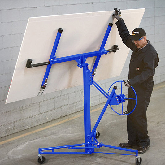 11 Ft Plasterboard Lifter with Rolling Casters Panel Hoist
