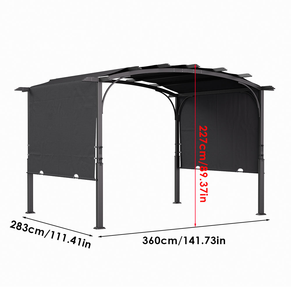 Retractable Arc-Shaped Steel Pergola